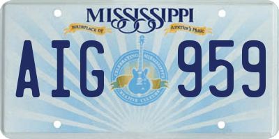 MS license plate AIG959