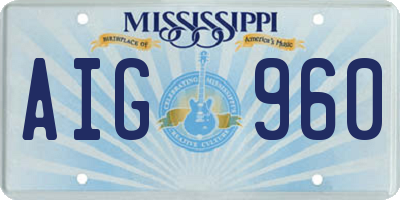 MS license plate AIG960