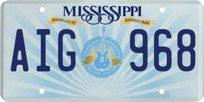 MS license plate AIG968