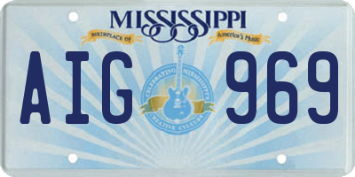 MS license plate AIG969