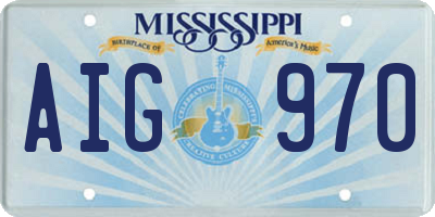 MS license plate AIG970