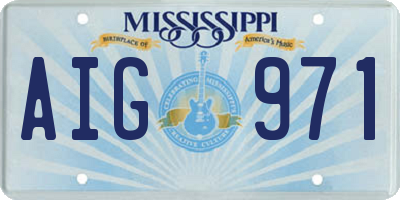 MS license plate AIG971