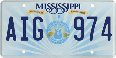 MS license plate AIG974