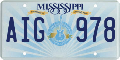 MS license plate AIG978