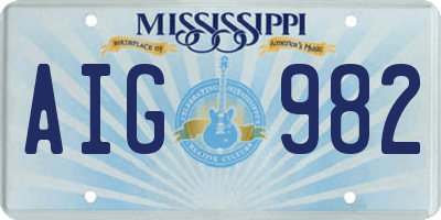 MS license plate AIG982