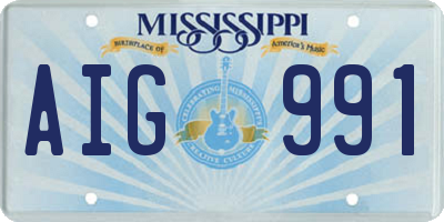MS license plate AIG991