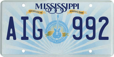 MS license plate AIG992