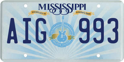 MS license plate AIG993