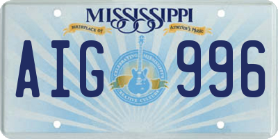 MS license plate AIG996