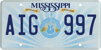 MS license plate AIG997