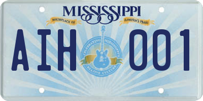 MS license plate AIH001