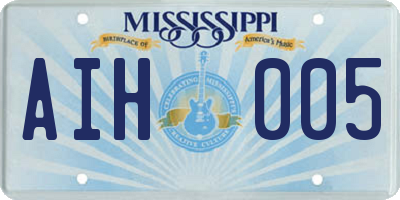 MS license plate AIH005