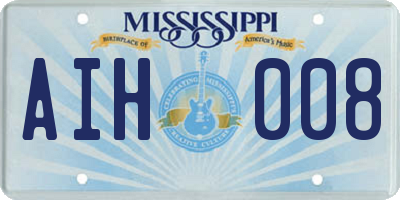 MS license plate AIH008