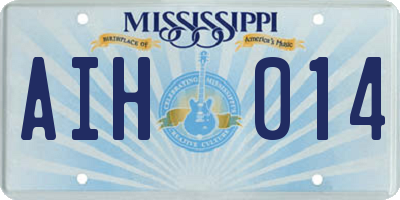 MS license plate AIH014
