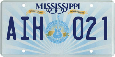MS license plate AIH021