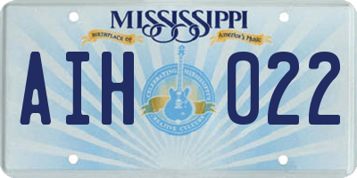 MS license plate AIH022