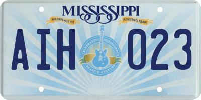 MS license plate AIH023