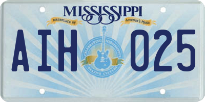 MS license plate AIH025