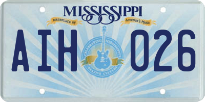 MS license plate AIH026