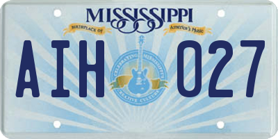 MS license plate AIH027