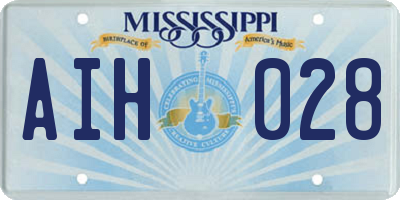 MS license plate AIH028