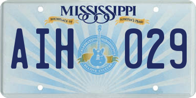 MS license plate AIH029