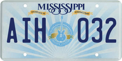 MS license plate AIH032