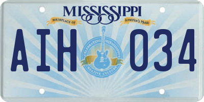 MS license plate AIH034