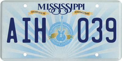 MS license plate AIH039
