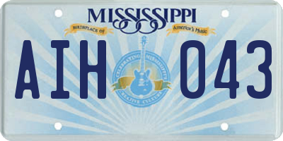 MS license plate AIH043