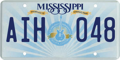 MS license plate AIH048