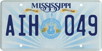 MS license plate AIH049