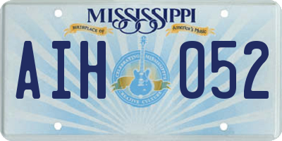 MS license plate AIH052