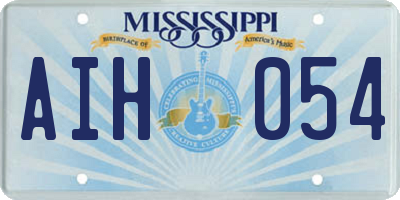 MS license plate AIH054