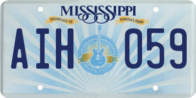 MS license plate AIH059