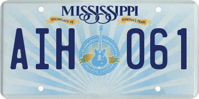 MS license plate AIH061