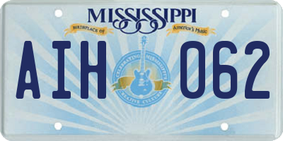 MS license plate AIH062