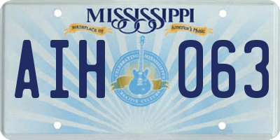 MS license plate AIH063