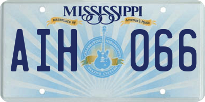 MS license plate AIH066