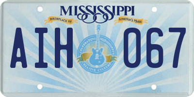 MS license plate AIH067