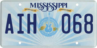 MS license plate AIH068