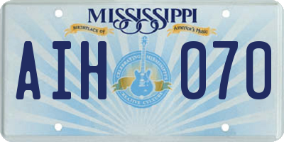 MS license plate AIH070