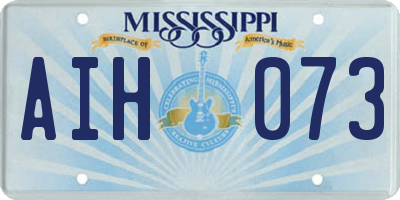 MS license plate AIH073