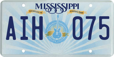 MS license plate AIH075