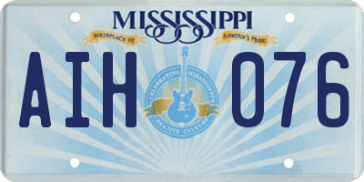 MS license plate AIH076