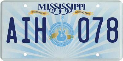 MS license plate AIH078