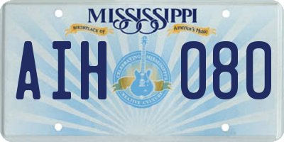 MS license plate AIH080