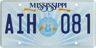 MS license plate AIH081