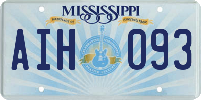 MS license plate AIH093