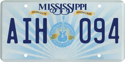MS license plate AIH094